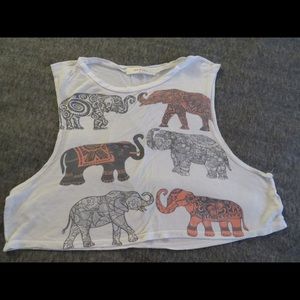 Four Girlz Elephant Crop Tank Top